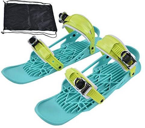 Kurze Ski-Skates, Mini-Snowskate-Snowboard, Tragbarer, Verstellbarer Schneeski mit Schneeschuhtaschen für Erwachsene, Teenager, Frauen, Männer, Snowblades Skiboards für Outdoor-Skisport