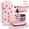 Switch Tasche Case Hülle für Nintendo Switch Reisezubehör Tragetasche Kit mit Spieltasche und 2 Daumengriffkappen (Rosa)