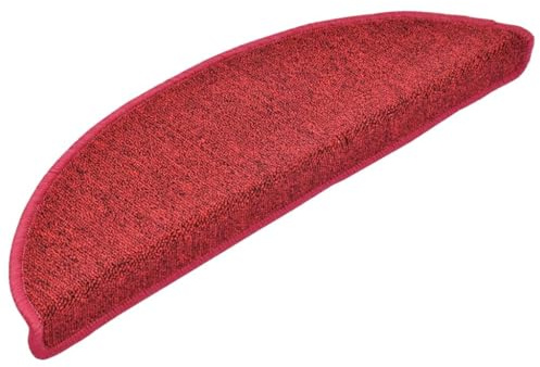 vidaXL Stufenmatten 10 STK. 56x17x3 cm Rot Halbrund