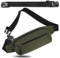 Sac Banane Taille Homme Femme Ville Sacs Banane Unisexe avec Ceinture allongée de 30 cm et Poches à 4 Fermetures à glissière pour la randonnée d'entraînement en Plein air (Olive)