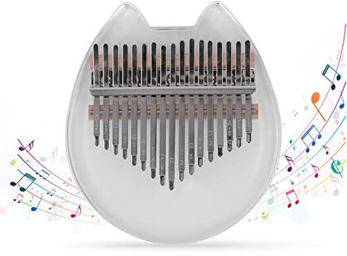 Daumen-Finger-Klavier 17-Tasten-Mini-Kalimba-Daumenklavier Acryl-Bär-Muster-Brett-Finger-Klavier Leicht zu spielendes Musikinstrument