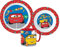 Cars Cartoon Character Dinner Tableware Set 3pcs Plate, Bowl & Mug, BPA Free re-usable Plastic Microwave Safe (Cars)