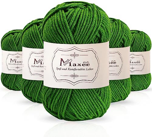 Maxee 250g(50g*5)Handstrickgarn Multicolor, Acryl Garn zum Stricken, Weicher Wolle zum Häkeln und Kunsthandwerk, Hand Knitting Garn zum Häkeln, Schals für Strickanfänger, Erfahrene Stricker