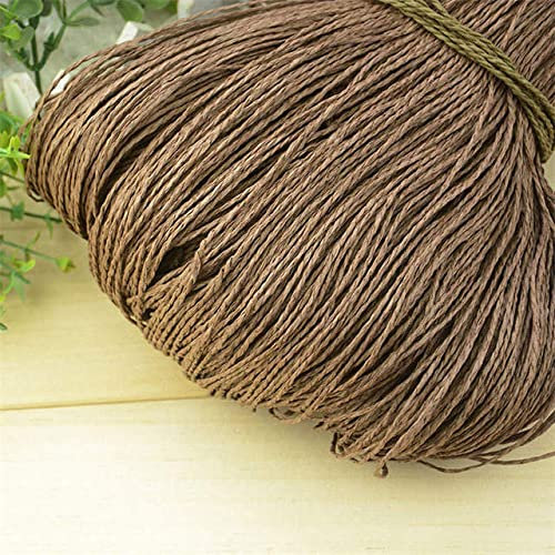 FEINIAO Hilo de Paja de Rafia Natural de 600 Metros y 500g para Tejer a Mano, Ganchillo, Sombrero de Verano, Bolso, cojín, cestas, Material de Tejer, artesanía DIY