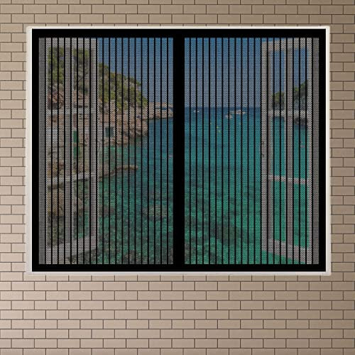 Mückenschutz Fenstergitter 300 x 260 cm Mückengitter Fenstergaze Kinderleichte Klebemontage für an allen Fenster, Schwarz