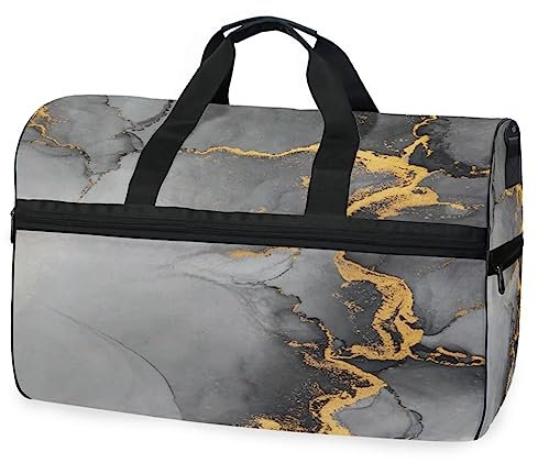 Tinte Schwarz Gold Marmor Sporttasche Badetasche mit Schuhfach Reisetaschen Handtasche für Reisen Frauen Mädchen Männer
