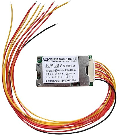 Ailao Lithium Batterie Schutzplatine Batterieschutzplatine 10S 36V 30A, Li Ionen Zellen BMS PCB mit Ausgleichfunktion Unterstützt Überladung Überentladung Überstromschutz