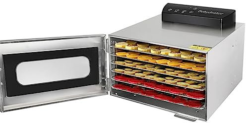 Máquina deshidratadora de Alimentos, máquina Secadora por congelación de 6 bandejas para la Familia, Temporizador Digital Ajustable de 400 W y Secadora de Control de Temperatura, máquina Secadora