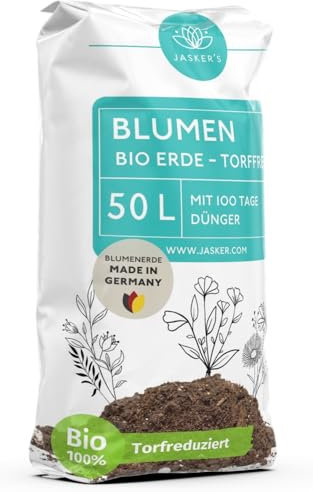 Bio Blumenerde torffrei 50 L - 100% nachhaltige Erde torffrei - Torffreie Pflanzenerde für Zimmerpflanzen mit Dünger - Universalerde torffrei - Blumenerde ohne Torf