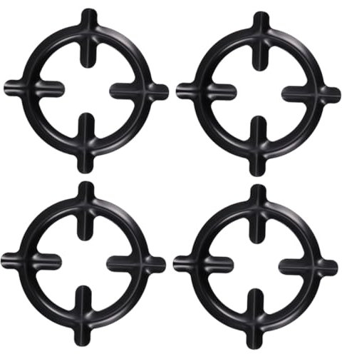 GLEAVI 4 Pcs Gas Ring Reducer Iron Pot Stands Non-Slip Stove Racks Milk Pot Holder Heat-Resistant Gas Hobs