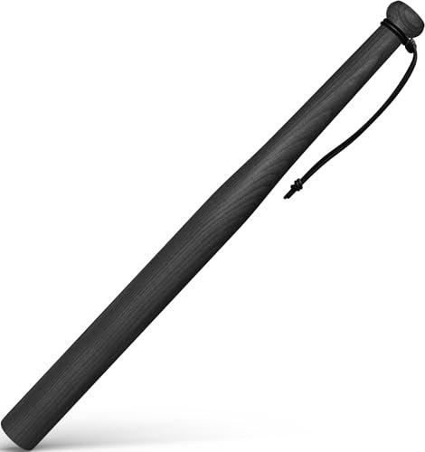 Victorer Baseballschläger aus Holz mit Paracord-Handschlaufe – hergestellt in der EU (59 cm Schwarz)