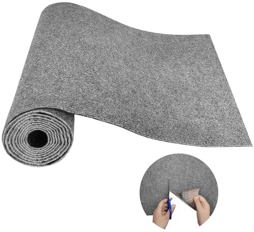 Hlimior Trimmable Cat Scratching Post Carpet Covered 78.7”x15.8” Self-Adhesive Cat Tree Shelves Replacement Parts Mat Cat Scratcher for Cat Tree Shelf Shelves Steps Couch Furniture DIY Protector(Gray)