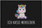 OM3® lustige Fußmatte mit Spruch - Einhorn - Ich Hasse Menschen - Fantasy Unicorn - rutschfest & waschbar - 60x40cm -