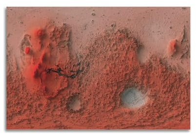 UNSGA Mars-Karte, Vintage-Poster, Reliefkarte, Poster, dekorative Malerei, Leinwand, Wandposter und Kunstdruck, moderne Familienschlafzimmer-Dekoration, Poster, 50 x 75 cm