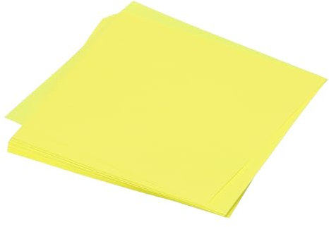 QUARKZMAN 50 Blatt Origami Papier, doppelseitiges Bastelpapier fluoreszierendes Gelb 10 x 10 cm Bastelpapier Set 70 g/m², Faltpapier Quadratisch für DIY, Schul-Kunsthandwerksprojekteen