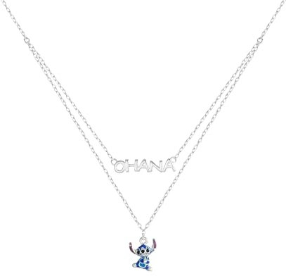 Disney Stitch Ohana-Halskette aus Sterlingsilber für Mädchen, 45 cm