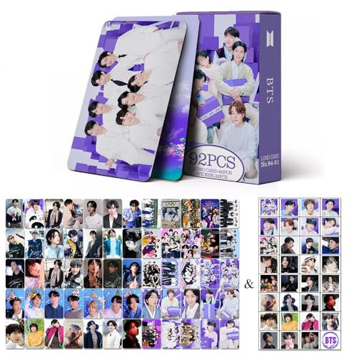 V JUNGKOOK Jimin Jin Suga J-HOPE RM Fotokarten, Grußkarten, Sammlung, Mini-Karte, Postkarte, Lomo-Karten und 32 Aufkleber (10. Festa), 92 Stück