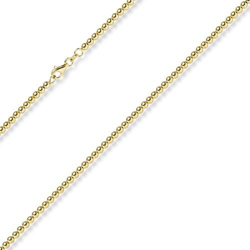 3mm Kugelkette Halskette Collier aus 585 Gold Gelbgold glatt glänzend 50cm