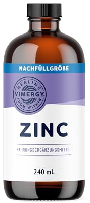 VIMERGY Flüssiges Zinksulfat, 240 ml | Schnell absorbierbare Tropfenformel, formuliert ohne zugesetzten Zucker. Gentechnikfrei, koscher, vegan und paleo-geeignet.