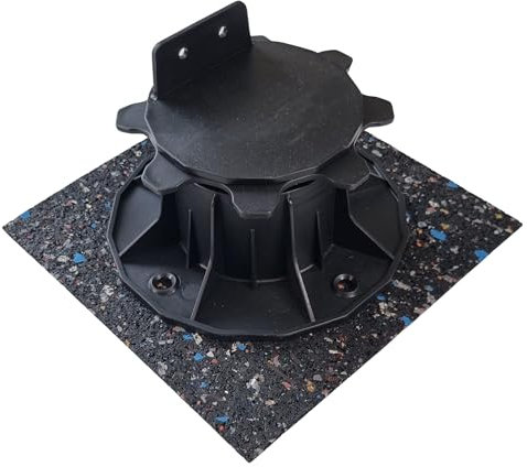 diconfa 100x Terrassenpads Gummigranulat 200x200mm, 5mm stark - WÄHLBAR - Dicke 3mm bis 20mm - Menge 1 bis 300 Stück - Gummipads Regenerat Plattenlager Stelzlager Terrassen-BAU Gerüstbau Transport