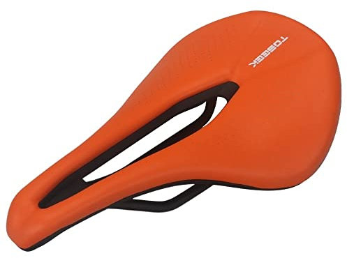 GFDSGRE Fahrrad Sattel Ultraleicht atmungsaktiv MTB Roadbike -Sattelkomponenten Fahrradsattel Herren(Orange Bicycle Seat)