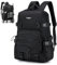 BAGZY Wanderrucksack Herren Damen 30L, Laptop Rucksack 15.6 Zoll für easyJet Flugzeug Reiserucksack Schulrucksack Daypack für Outdoor Sport Reisen Camping Schule Arbeit Business Reisen，Nylon Schwarz
