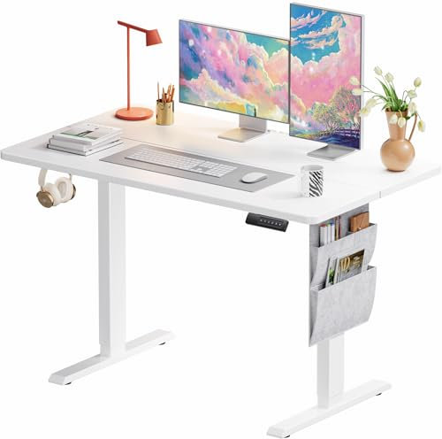 Marsail Stehpult, höhenverstellbar, 121,9 x 71,1 cm, elektrischer Stehschreibtisch mit Aufbewahrungstasche, Schreibtisch zum Sitzen und Stehen für Zuhause, Büro, Schreibtisch, Computertisch, 4