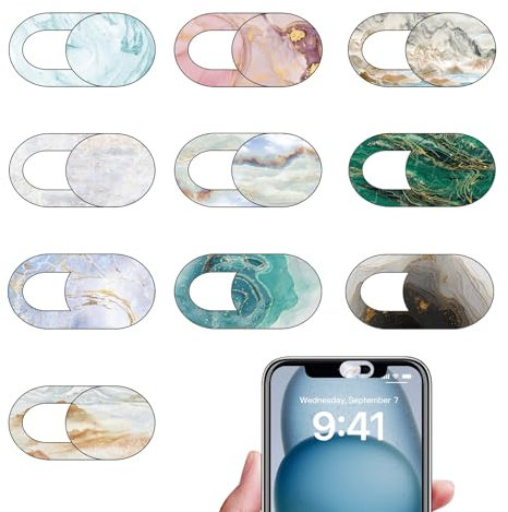 KASESSS 10Pièces Cache Camera Ordinateur, Cache Webcam Slide, Cache Camera Frontale Ultrafin, Slider Camera Cover, Cache Camera Telephone pour Laptop,PC,Smartphones,Tablettes,Protégez Votre Vie Privée
