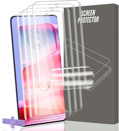 Gelaasso Protector de Pantalla para Motorola Edge 50 Pro/50 Ultra/50 Fusion. Película de TPU Flexible [No es de cristal] 4 Piezas, HD Transparente Película Protectora