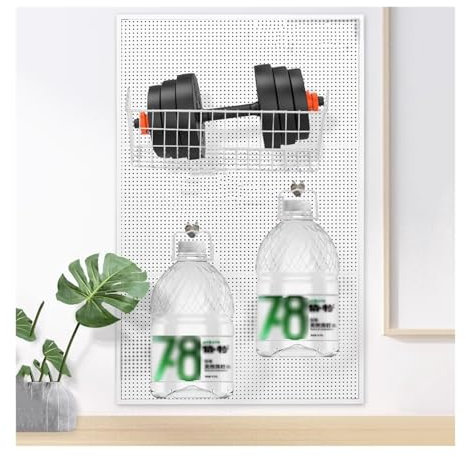 Panneau perforé mural en métal pour rangement d'outils Blanc 60 x 100 cm