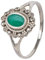 mantraroma Ring Silber Damen grünen Onyx Edelstein grün dezent verspielt