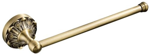 Usopu Antik-Messing Handtuchstange Kurz mit Vintage-Blumenmuster, Wandmontage, Badezimmer-Accessoire Handtuchring