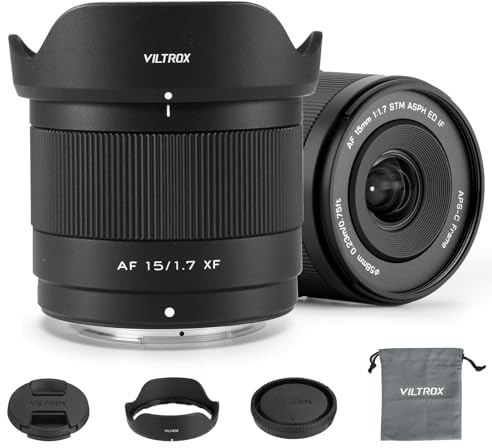 VILTROX 15mm F1.7 Air Obiettivo autofocus per fotocamera Fuji X Mount Camera Lenses STM APS-C a grande apertura grandangolare compatibili con Fuji X-T5 X-T4 X-T30 II X-S10 X-T200 X-T30 X-T20