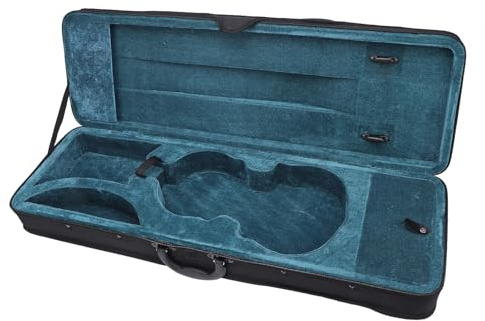 ZJchao Violin Case 3/4 Size, Lightweight Hard Shell Travel Bag With Carry Strap, Velvet Lined Oblong Violin Box For Student Or Professional Use, Compact Black Carrier For Easy