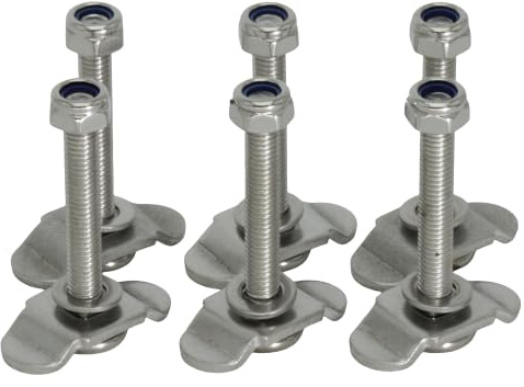 6x Schraubfitting Airlineschiene EDELSTAHL V2A M8x50 Endbeschlag für Zurrschienen Fitting Verschraubung Airline