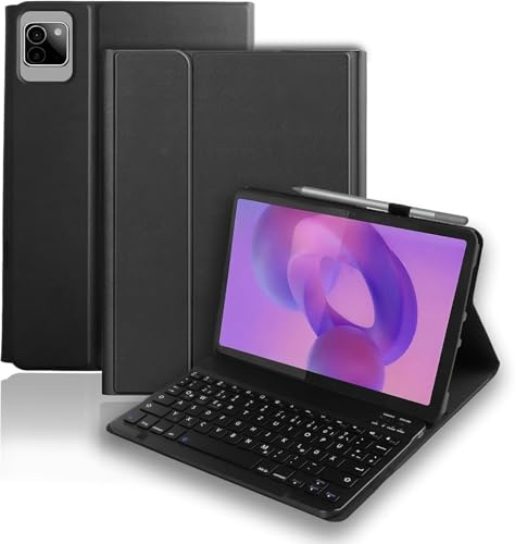 Hülle mit Tastatur für Lenovo Idea Tab 11 Zoll 2025 (TB-336ZU/TB-336FU) | Tastatur Hülle für Lenovo Idea Tab 11'' 2025, QWERTZ Magnetisch Bluetooth Tastatur mit Stiftschlitz, Schwarz