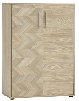 Schildmeyer Aktenschrank Arezzo 702088, Eiche hell Dekor/Fischgräten Dekor, 80 x 38,2 x 113,4 cm