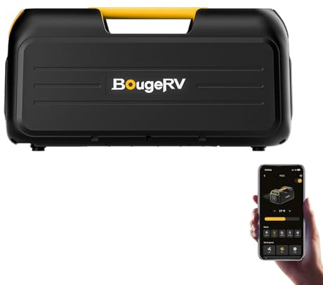 BougeRV Climatiseur Portable Camping 3500 BTU, Mini Climatiseur Mobile | Rapide en 10 Min, Contrôle App, 5 Modes, Gaz R290, CA 100V-240V, Idéal pour Tente, Van, Fourgon Aménagé