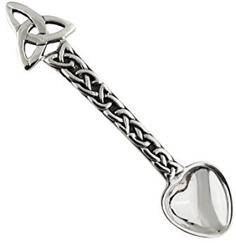 Sterling Silver 2 Celtic Trinity Knot Triquetra Salt Spoon, Specialty Collectible Flatware, Mustard Spoon