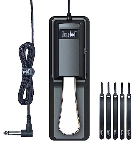 Imelod Sustain Pedal Universal for Yamaha Casio Roland Korg Behringer Moog Piano Midi Electronic keyboards - - Universal Foot Pedal Black