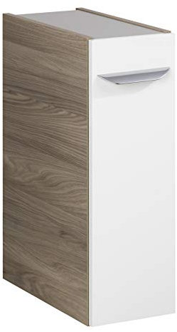 FACKELMANN Unterschrank Luxor mit Apothekerauszug/Badschrank mit Soft-Close-System/Maße (B x H x T): ca. 20 x 60,5 x 45 cm/Schrank fürs Bad mit 1 Auszug/Korpus: Braun hell/Front: Weiß
