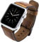 Tuscany Lederarmbänder, kompatibel mit Apple Watch, 49 mm, 45 mm, 44 mm, 42 mm, iWatch-Ersatzband für Serie 1, 2, 3, 4, 5, 6, 7, SE, 8, Ultra, Sport, Antikbraun mit schwarzem Stecker und Verschluss