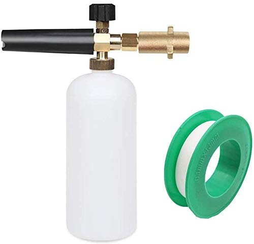 Snow Foam Lance Schiuma Lancia Regolabile Dispenser di Sapone Bottiglia 1L Compatibile con Karcher K Serie K2/K3/K4/K5/K6/K7 Pistola per Idropulitrice ad Alta Pressione (con Nastro Impermeabile)