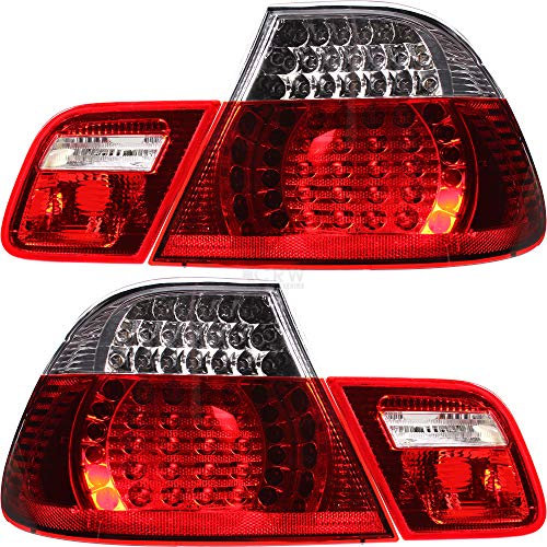 Rückleuchten Set 4-Teilig 3er E46 Coupe Bj. 04/2003 ->> rot weiß chrom