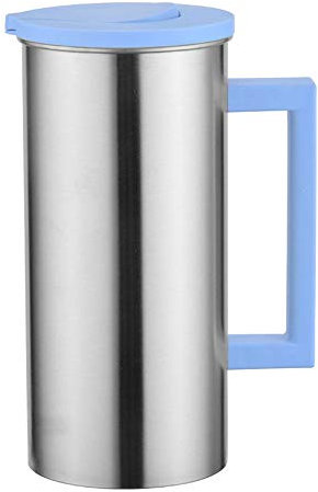Pichet D'eau Cruche Carafe Théière, Avec Un Couvercle, Grande Capacité Acier Inoxydable Cadeau Pour Servir De L'eau, Des Jus De Fruits, Du Thé Glacé Et D'autres Boissons Froides, 1,8 L (Bleu)