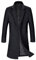 iCKER Men's Wool Woolen Coat Long Trench Coat Winter Casual Jacket Slim Fit Overcoat, Black (Cotton), M