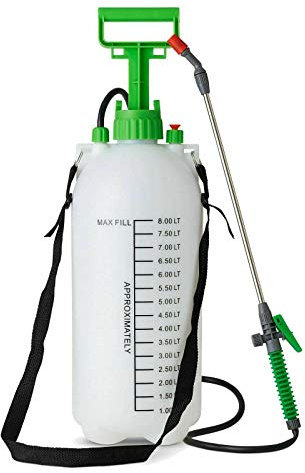 True Face Pressure Sprayer Manual Knapsack Hand Pump Weed Killer Garden Spray Bottle 8 Litre White