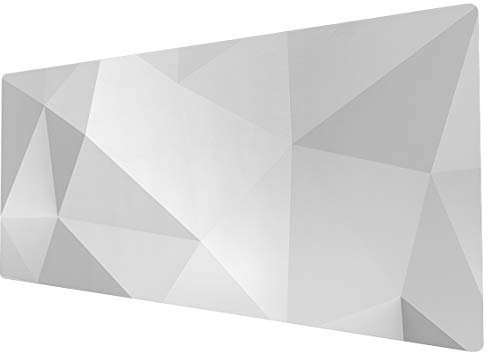 WhatsOnYourWall XXL Desk Mouse Mat - 900 x 400mm Gaming Pad - White Grey Geometric