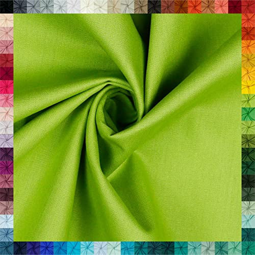 VmG-Store Baumwollstoff Uni 100% Baumwolle Oeko-Tex Meterware ab 50cm über 70 Farben zur Auswahl(13 Altlime, 50 x 148cm)