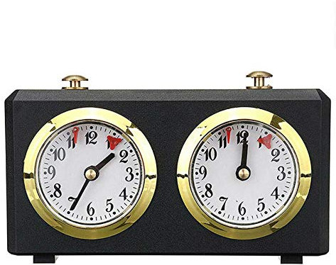 Brawdress Reloj de ajedrez analógico profesional, temporizador mecánico para chino, ajedrez internacional e I-GO, no necesita batería, mecanismo de cuerda, 1 jugador, a partir de 8 años
